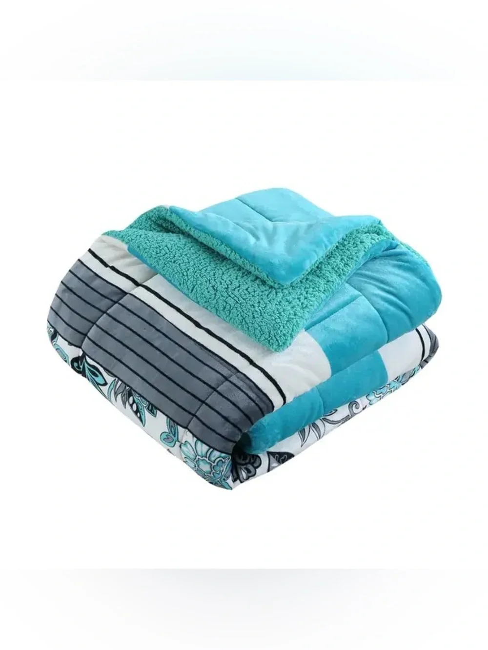 3 Pc Micromink Sherpa Comforter Set with 2 Pillowcases